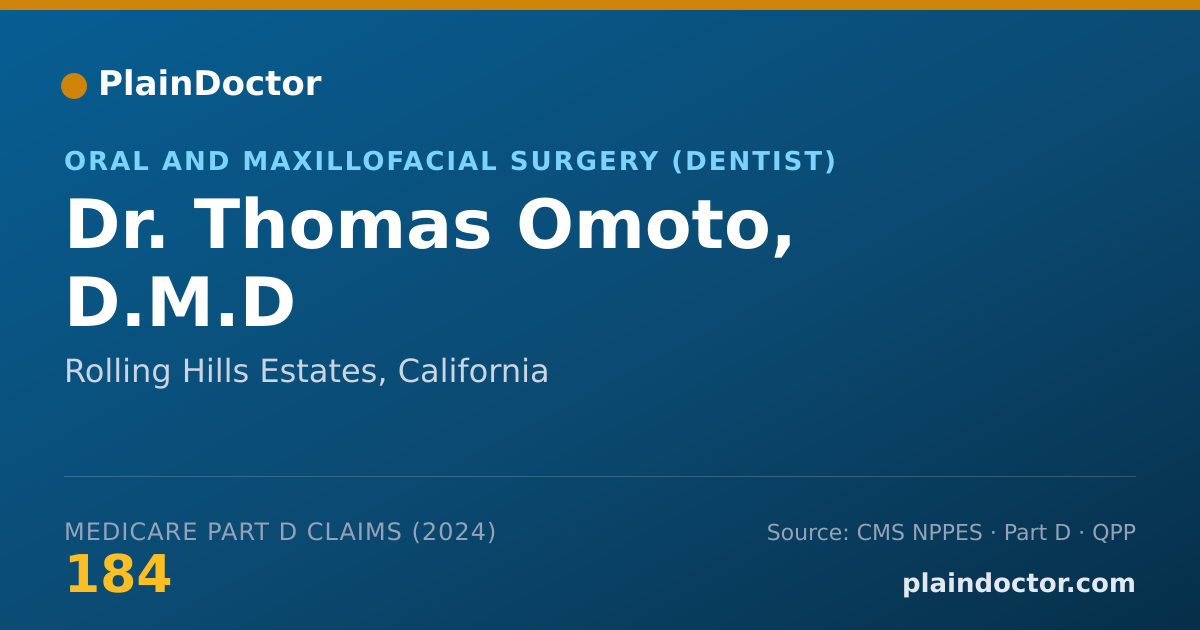 Shareable card for Thomas Omoto, D.M.D - Oral and Maxillofacial Surgery (Dentist), Rolling Hills Estates, CA