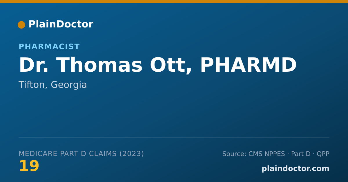 Shareable card for Thomas Ott, PHARMD - Pharmacist, Tifton, GA