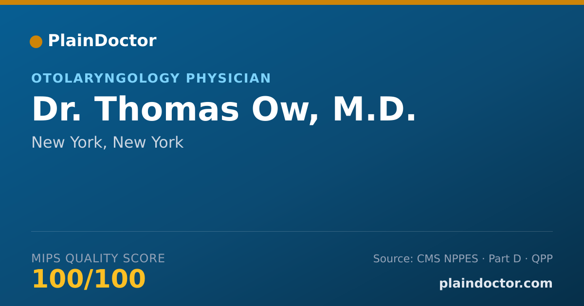 Shareable card for Thomas Ow, M.D. - Otolaryngology Physician, New York, NY