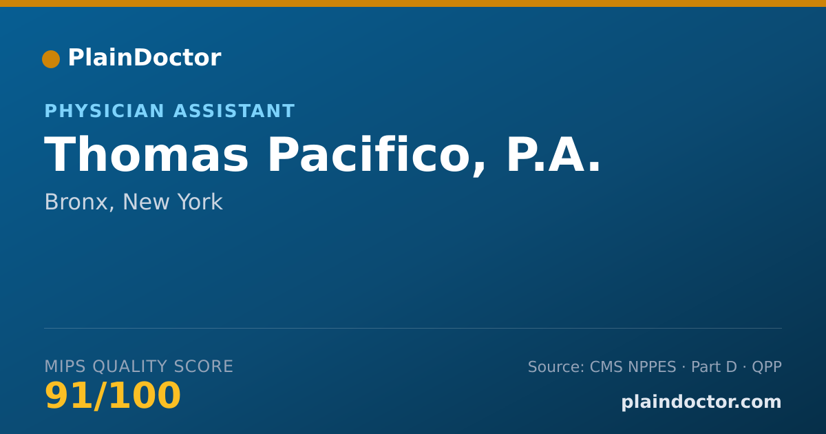 Shareable card for Thomas Pacifico, P.A. - Physician Assistant, Bronx, NY
