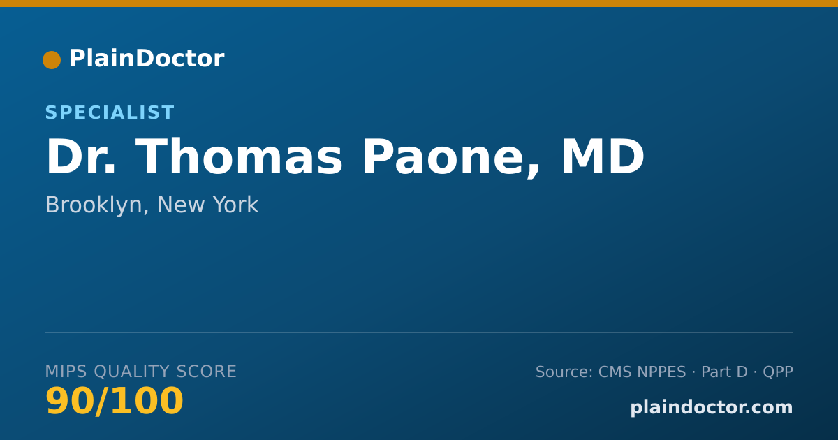 Shareable card for Thomas Paone, MD - Specialist, Brooklyn, NY