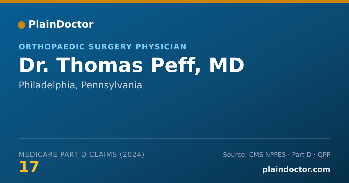Shareable card for Thomas Peff, MD - Orthopaedic Surgery Physician, Philadelphia, PA