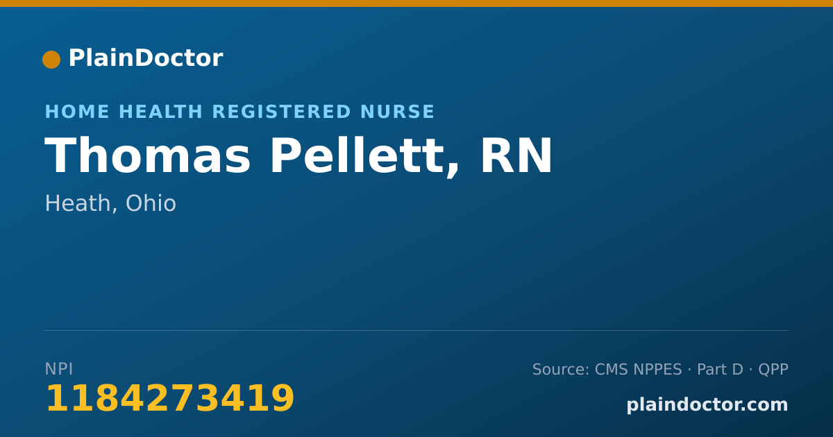 Shareable card for Thomas Pellett, RN - Home Health Registered Nurse, Heath, OH
