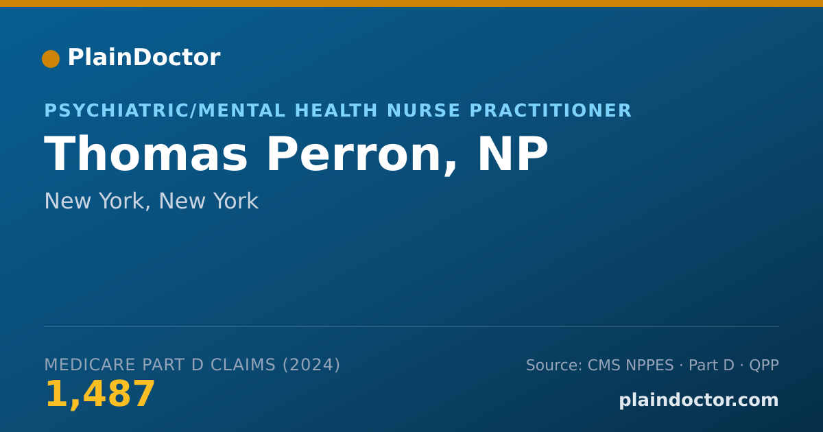 Shareable card for Thomas Perron, NP - Psychiatric/Mental Health Nurse Practitioner, New York, NY