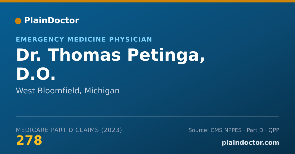 Shareable card for Thomas Petinga, D.O. - Emergency Medicine Physician, West Bloomfield, MI