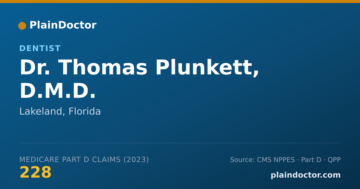 Shareable card for Thomas Plunkett, D.M.D. - Dentist, Lakeland, FL