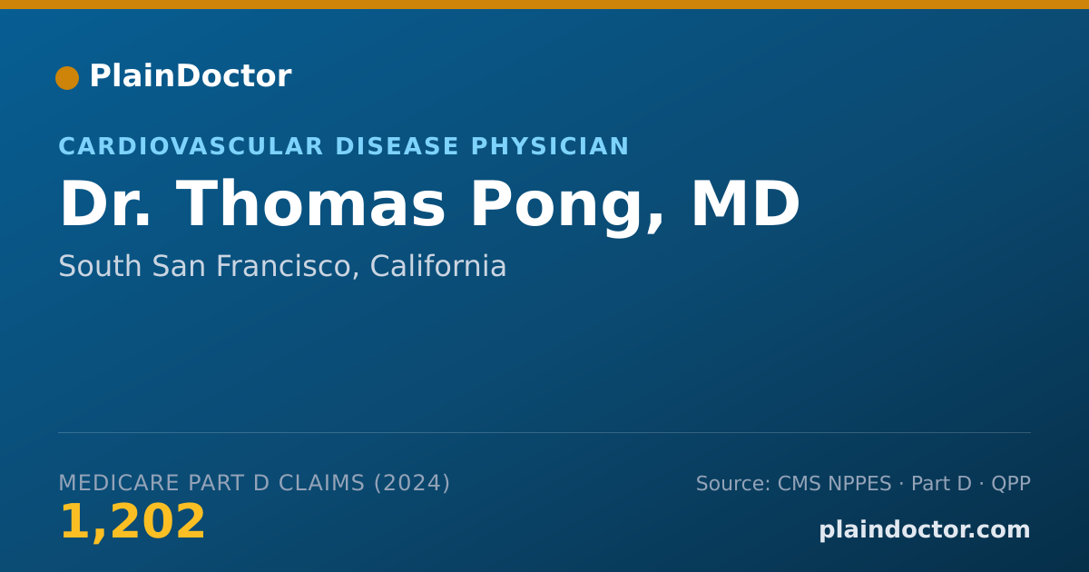Shareable card for Thomas Pong, MD - Cardiovascular Disease Physician, South San Francisco, CA