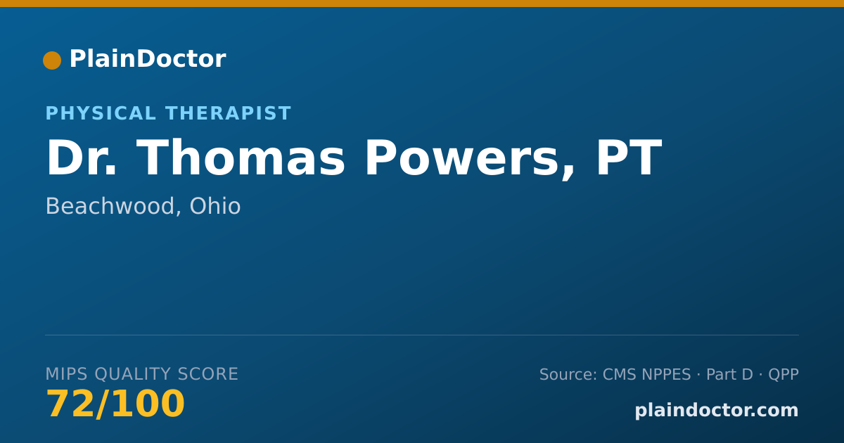 Shareable card for Thomas Powers, PT - Physical Therapist, Beachwood, OH