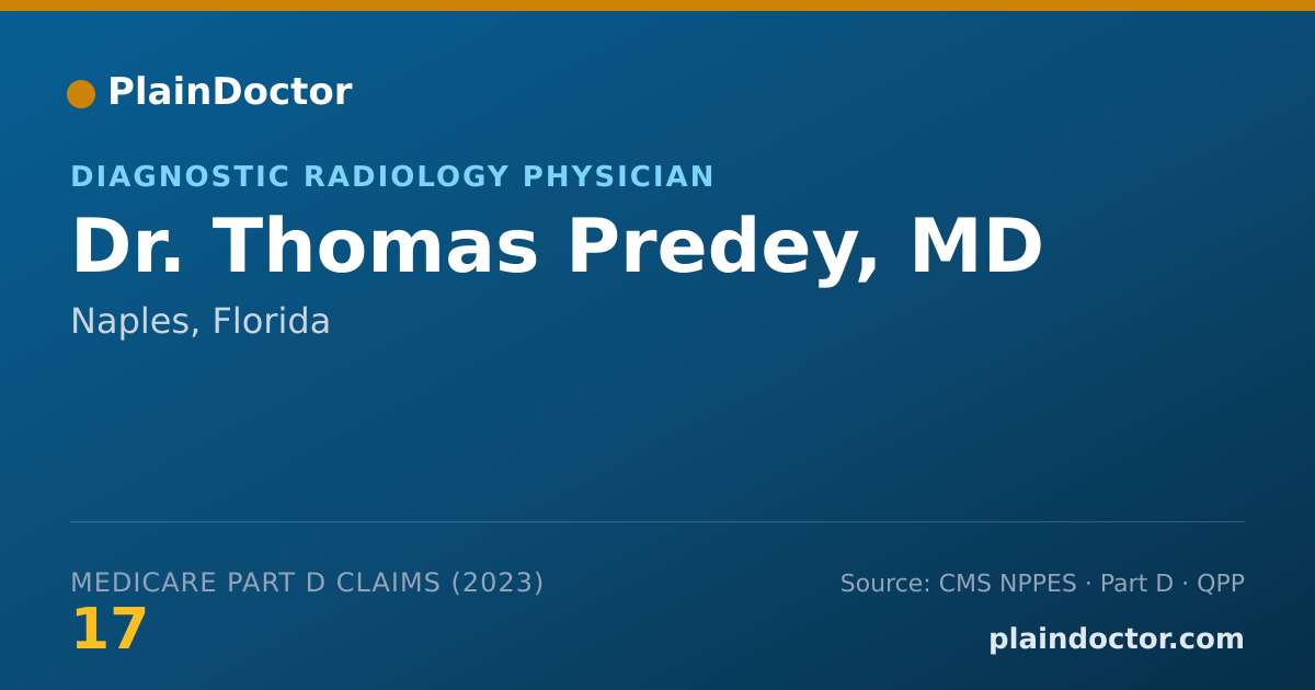 Shareable card for Thomas Predey, MD - Diagnostic Radiology Physician, Naples, FL
