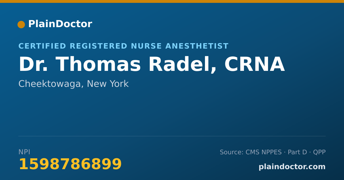 Shareable card for Thomas Radel, CRNA - Certified Registered Nurse Anesthetist, Cheektowaga, NY
