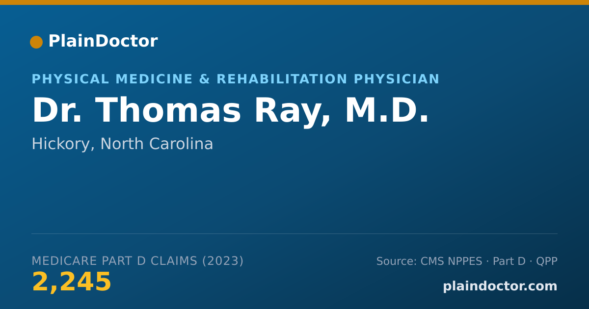 Shareable card for Thomas Ray, M.D. - Physical Medicine & Rehabilitation Physician, Hickory, NC