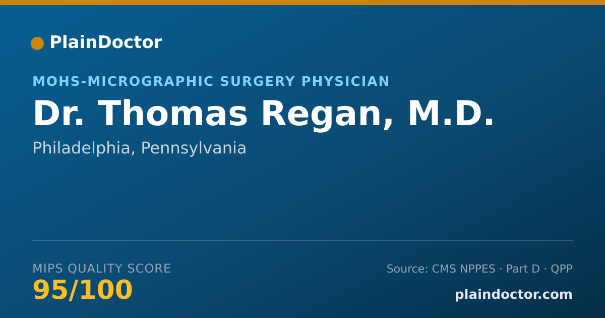 Shareable card for Thomas Regan, M.D. - Dermatology Physician, Philadelphia, PA