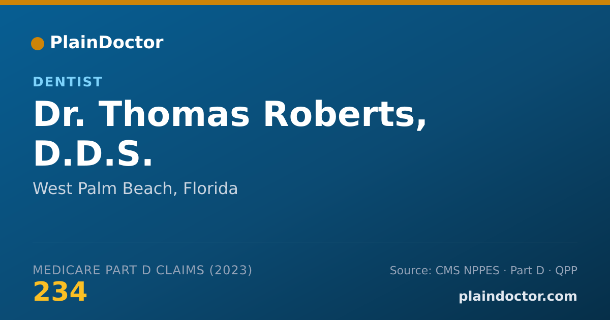 Shareable card for Thomas Roberts, D.D.S. - Dentist, West Palm Beach, FL
