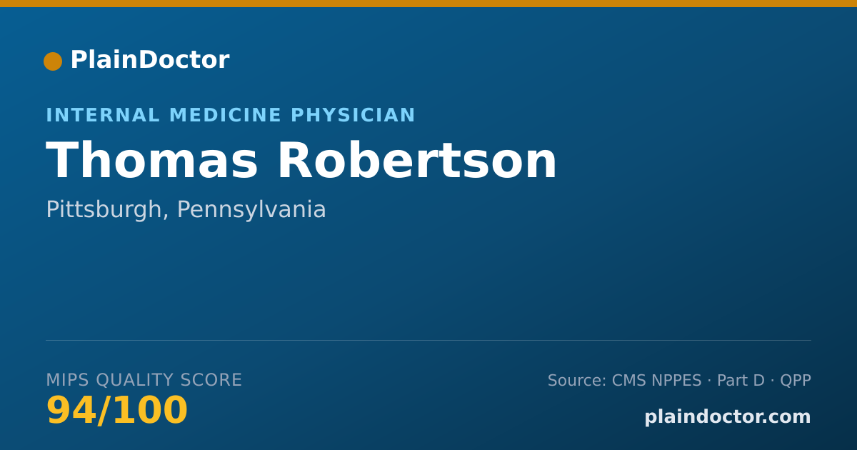 Shareable card for Thomas Robertson - Internal Medicine Physician, Pittsburgh, PA