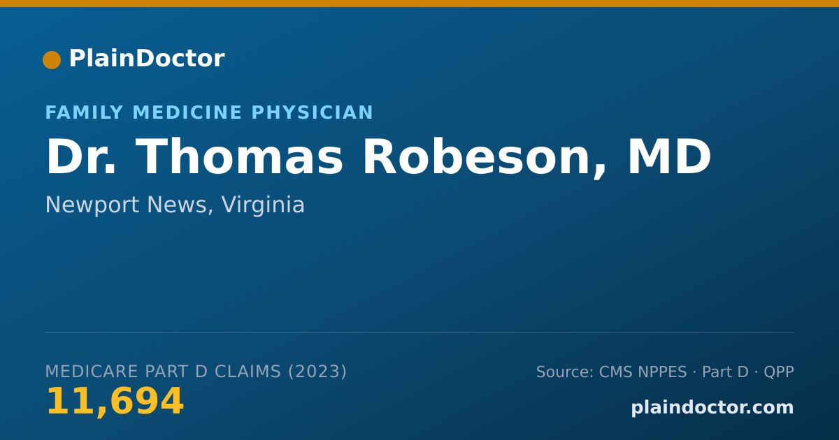 Shareable card for Thomas Robeson, MD - Family Medicine Physician, Newport News, VA