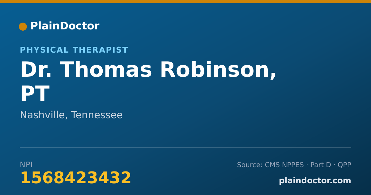 Shareable card for Thomas Robinson, PT - Physical Therapist, Nashville, TN
