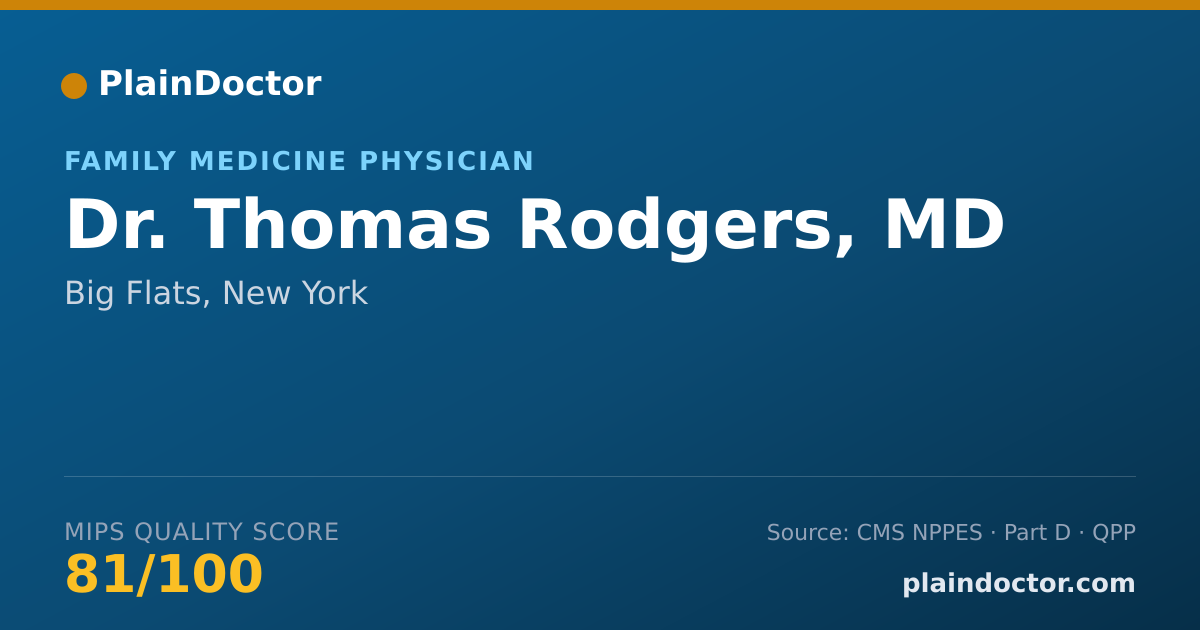 Shareable card for Thomas Rodgers, MD - Family Medicine Physician, Big Flats, NY
