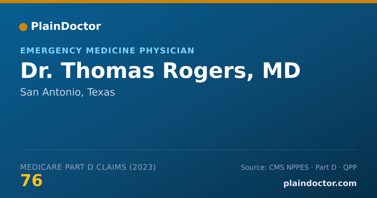 Shareable card for Thomas Rogers, MD - Emergency Medicine Physician, San Antonio, TX