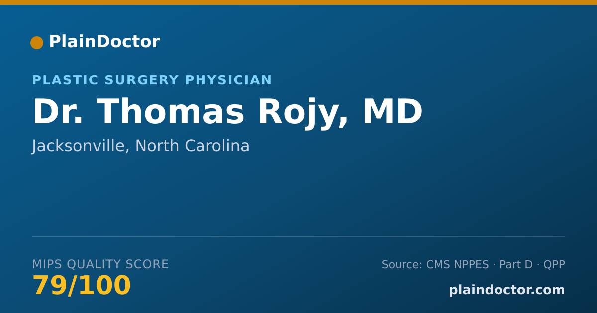 Shareable card for Thomas Rojy, MD - Plastic Surgery Physician, Jacksonville, NC