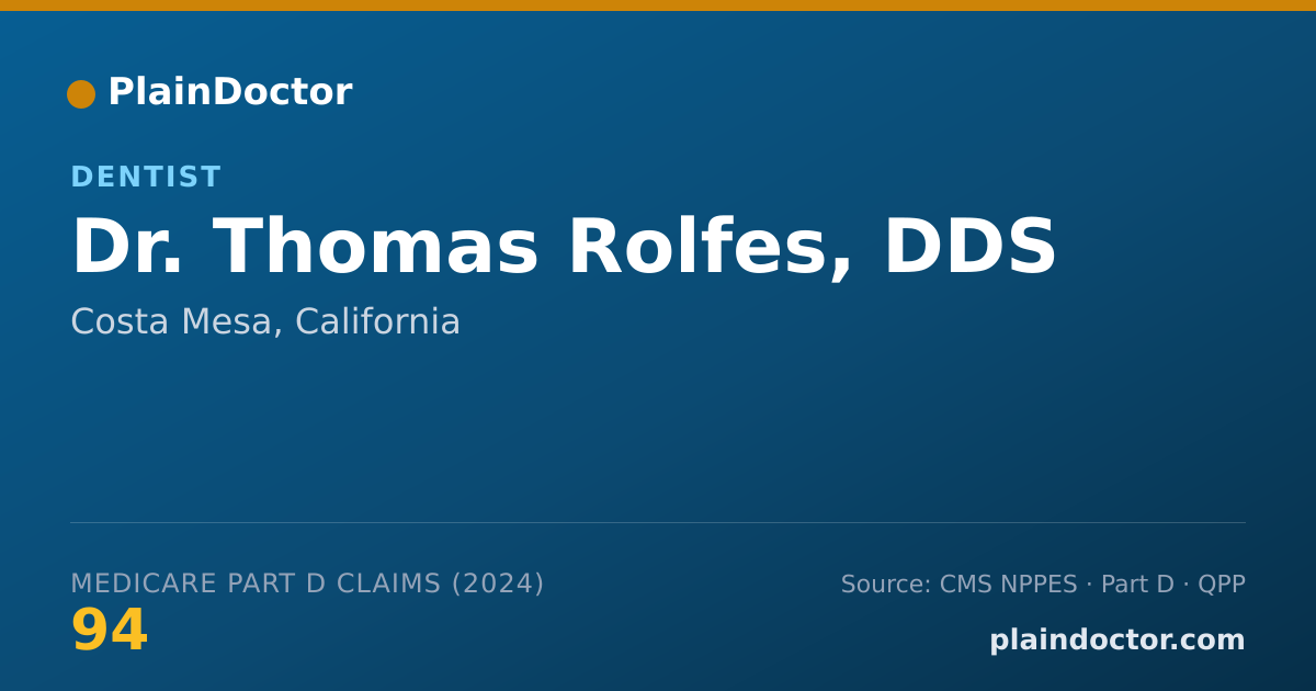 Shareable card for Thomas Rolfes, DDS - Dentist, Costa Mesa, CA
