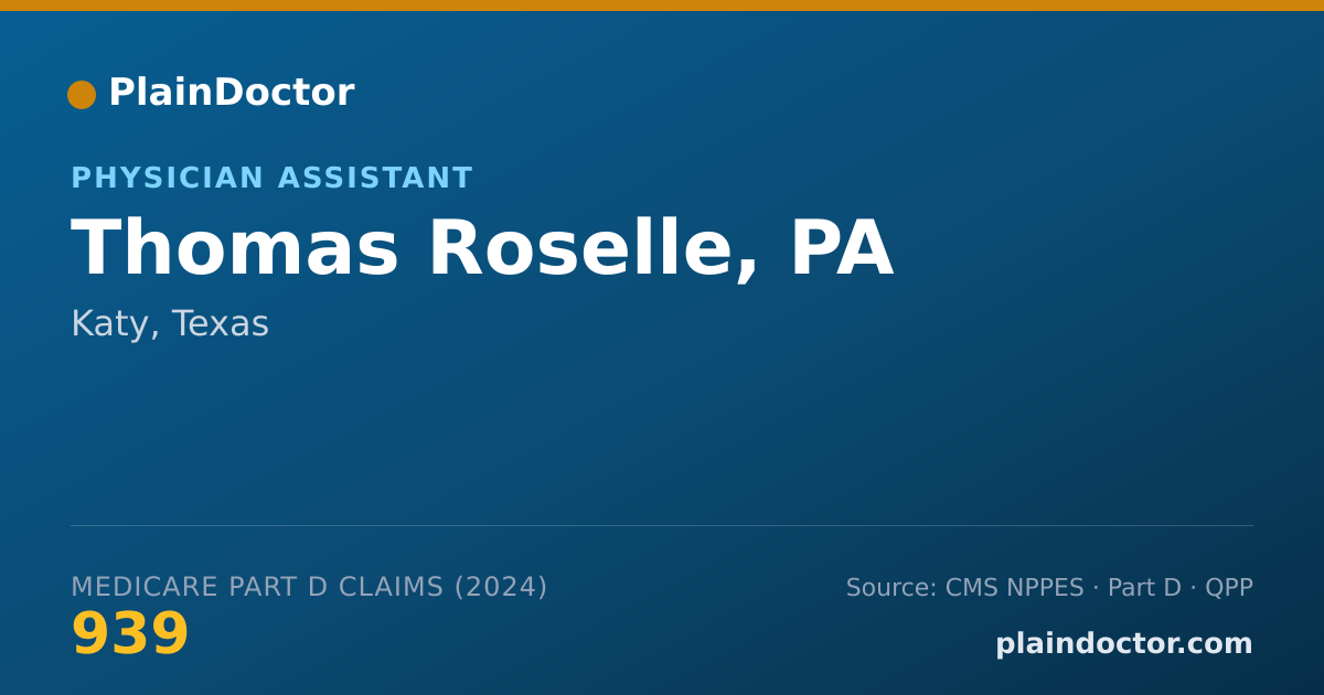 Shareable card for Thomas Roselle, PA - Physician Assistant, Katy, TX
