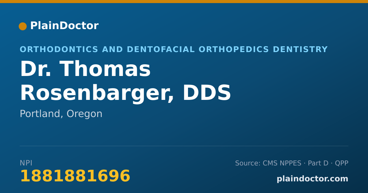 Shareable card for Thomas Rosenbarger, DDS - Orthodontics and Dentofacial Orthopedics Dentistry, Portland, OR