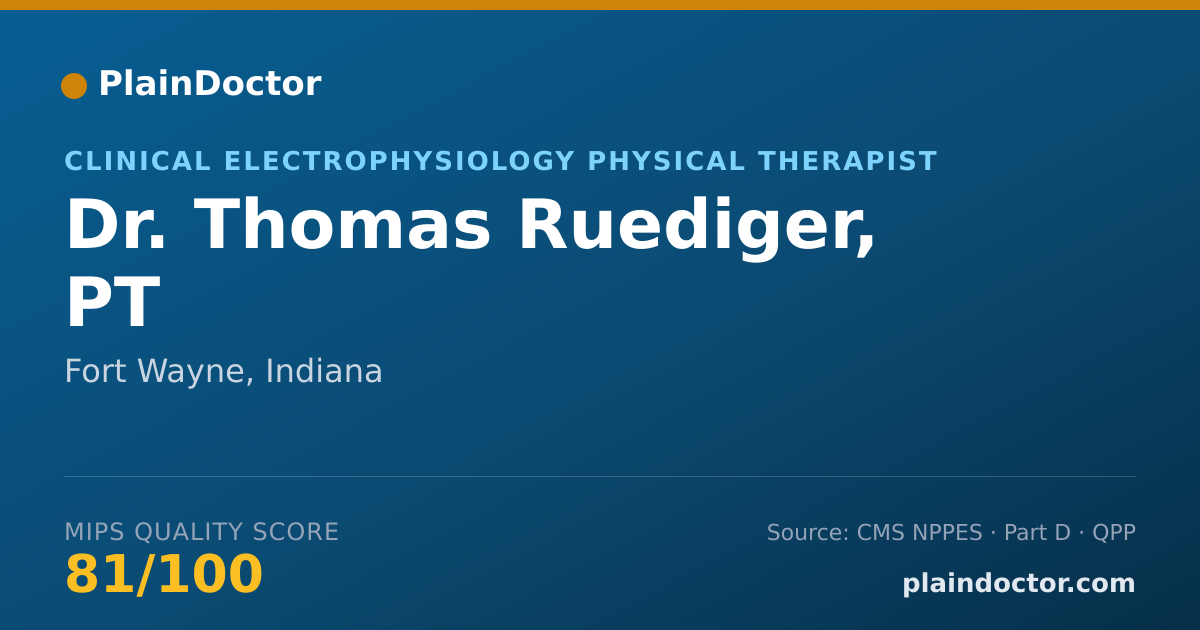 Shareable card for Thomas Ruediger, PT - Clinical Electrophysiology Physical Therapist, Fort Wayne, IN