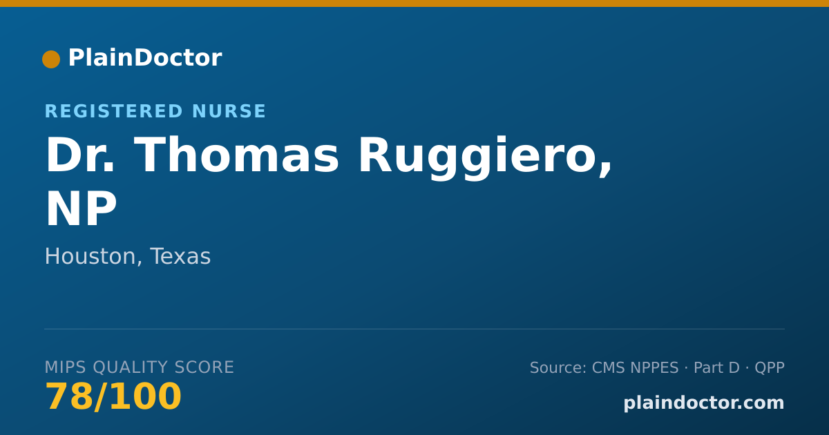 Shareable card for Thomas Ruggiero, NP - Registered Nurse, Houston, TX