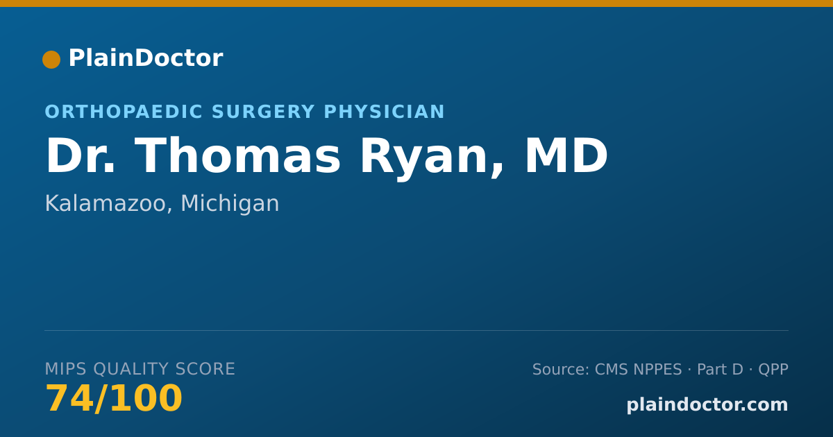 Shareable card for Thomas Ryan, MD - Orthopaedic Surgery Physician, Kalamazoo, MI