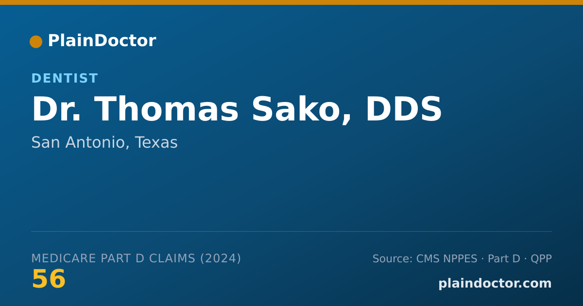 Shareable card for Thomas Sako, DDS - Dentist, San Antonio, TX