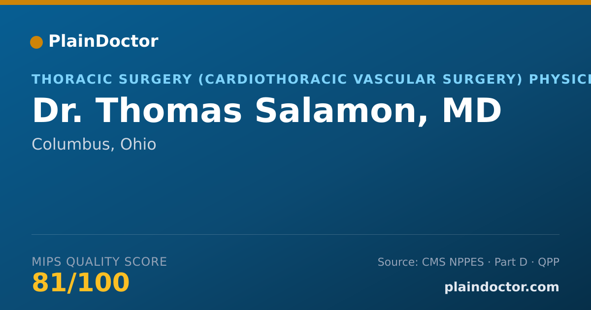 Shareable card for Thomas Salamon, MD - Thoracic Surgery (Cardiothoracic Vascular Surgery) Physician, Columbus, OH