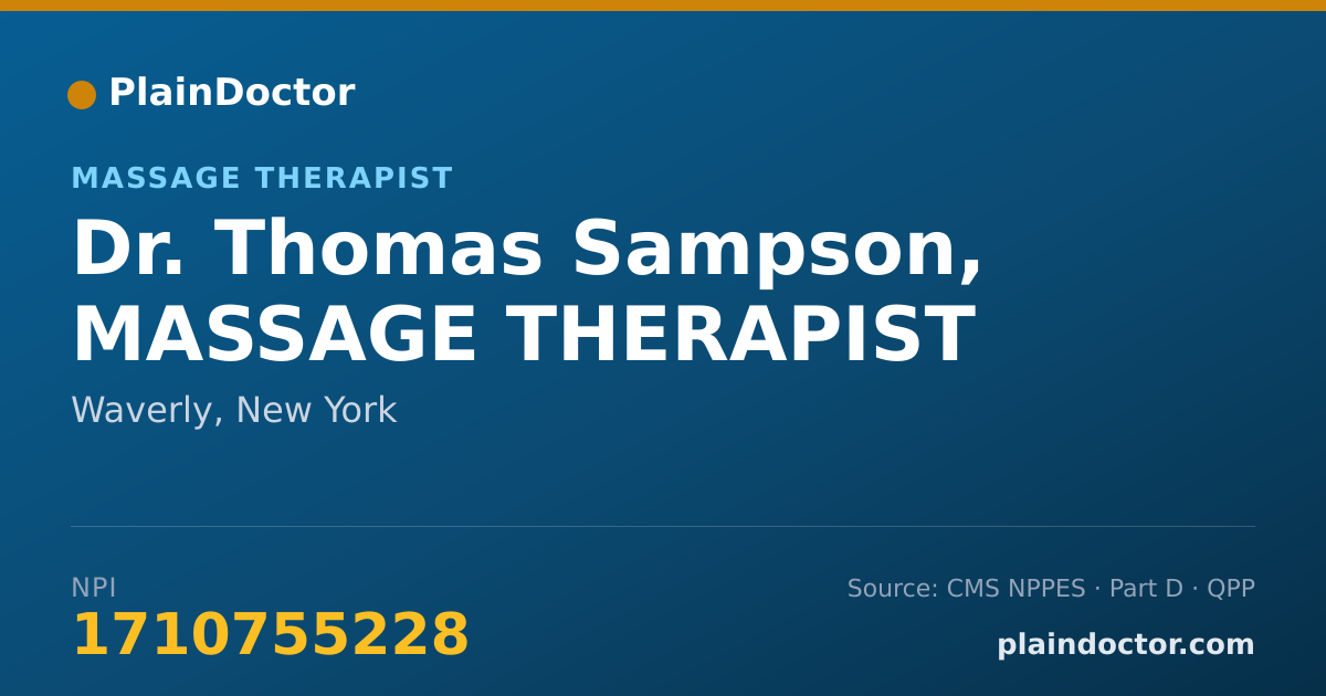 Shareable card for Thomas Sampson, MASSAGE THERAPIST - Massage Therapist, Waverly, NY