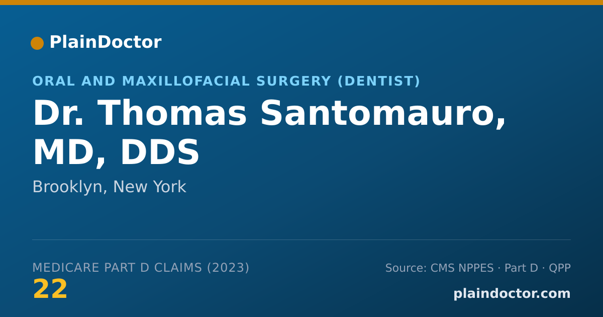 Shareable card for Thomas Santomauro, MD, DDS - Oral and Maxillofacial Surgery (Dentist), Brooklyn, NY