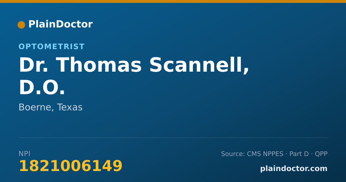 Shareable card for Thomas Scannell, D.O. - Optometrist, Boerne, TX