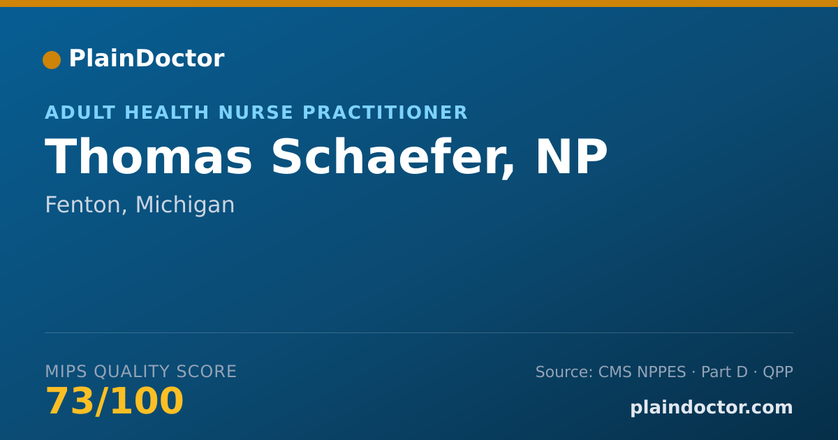 Shareable card for Thomas Schaefer, NP - Adult Health Nurse Practitioner, Fenton, MI