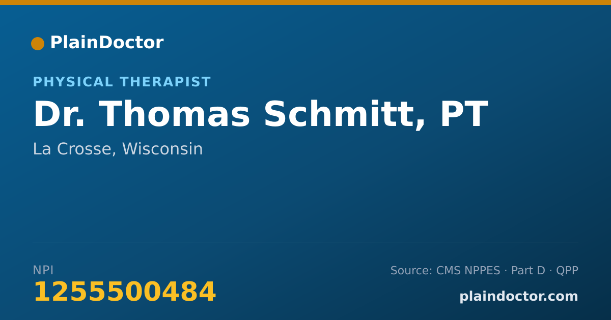 Shareable card for Thomas Schmitt, PT - Physical Therapist, La Crosse, WI