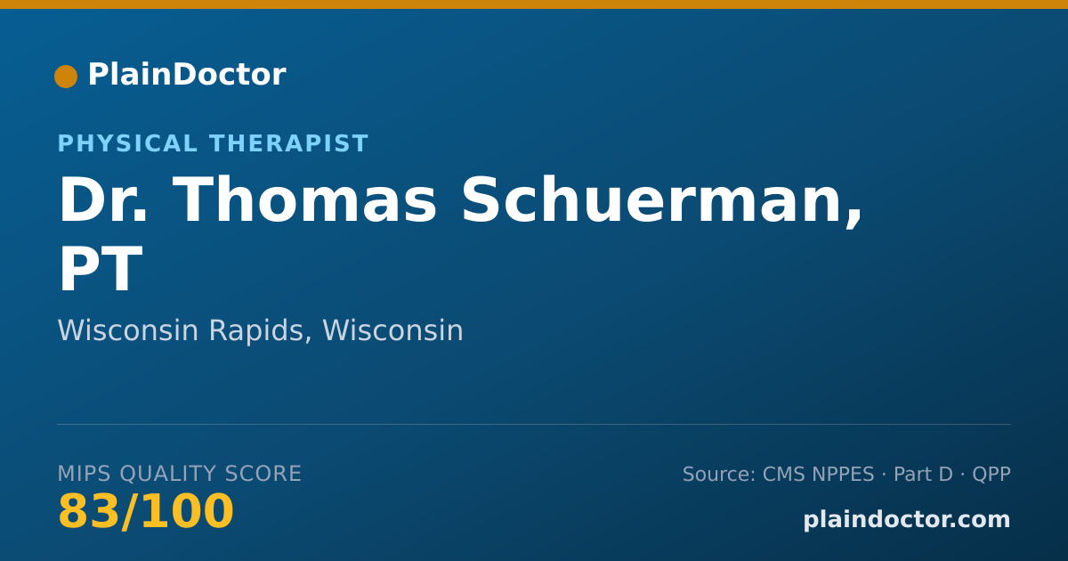 Shareable card for Thomas Schuerman, PT - Physical Therapist, Wisconsin Rapids, WI