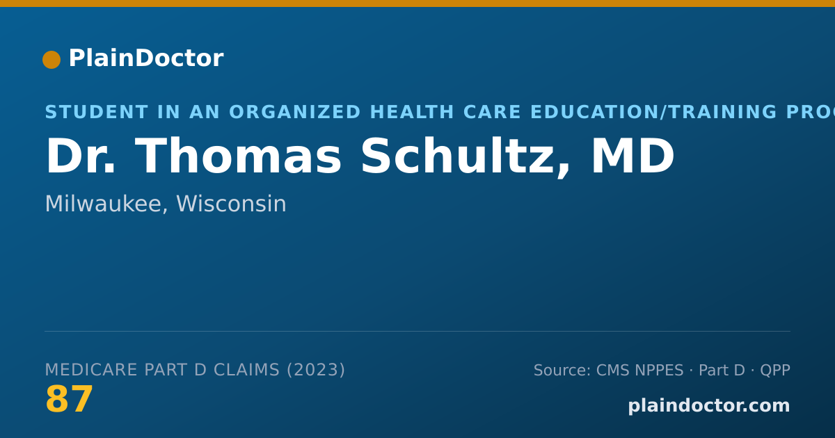 Shareable card for Thomas Schultz, MD - Student in an Organized Health Care Education/Training Program, Milwaukee, WI