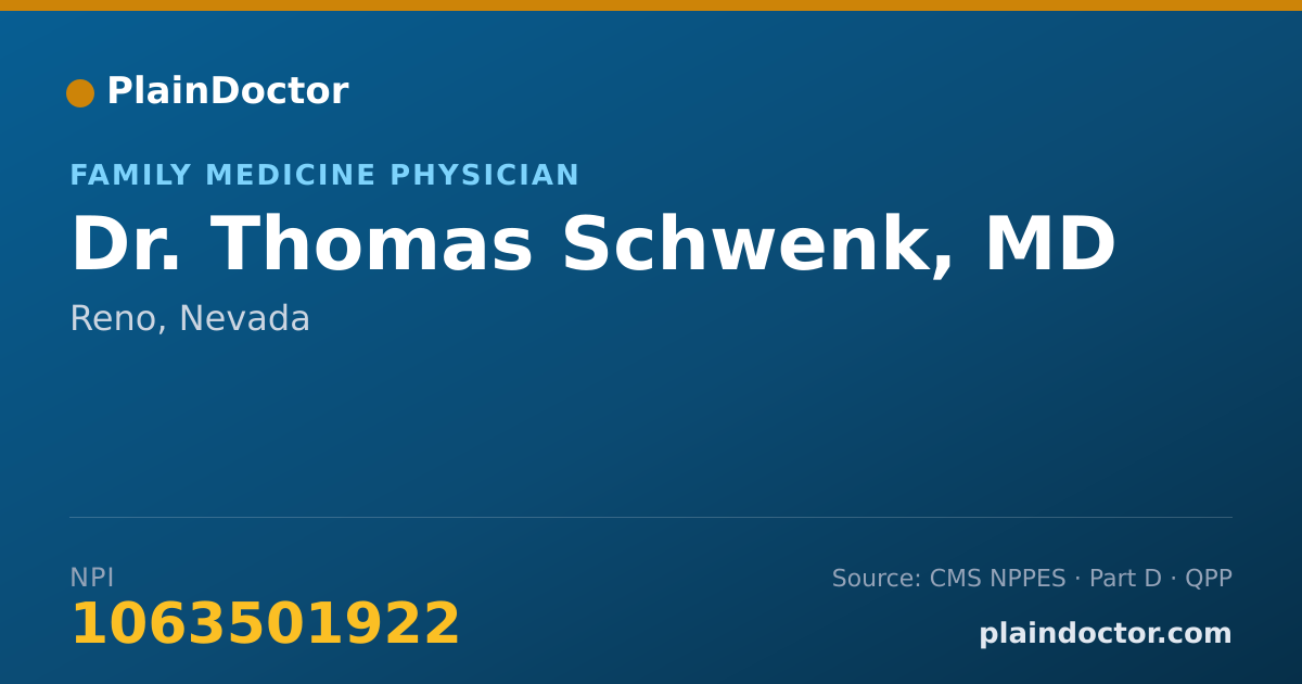 Shareable card for Thomas Schwenk, MD - Family Medicine Physician, Reno, NV