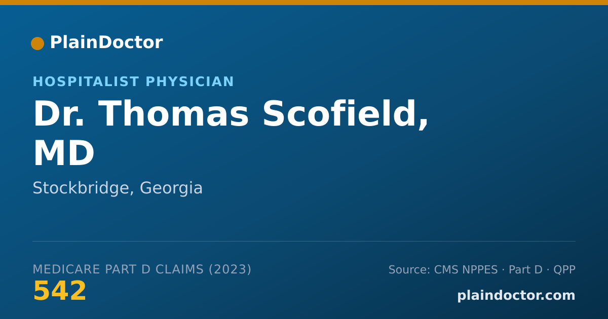 Shareable card for Thomas Scofield, MD - Hospitalist Physician, Stockbridge, GA