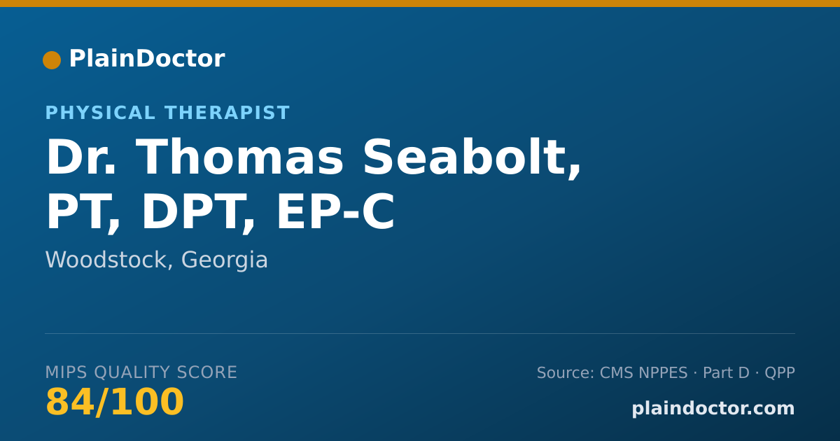 Shareable card for Thomas Seabolt, PT, DPT, EP-C - Physical Therapist, Woodstock, GA