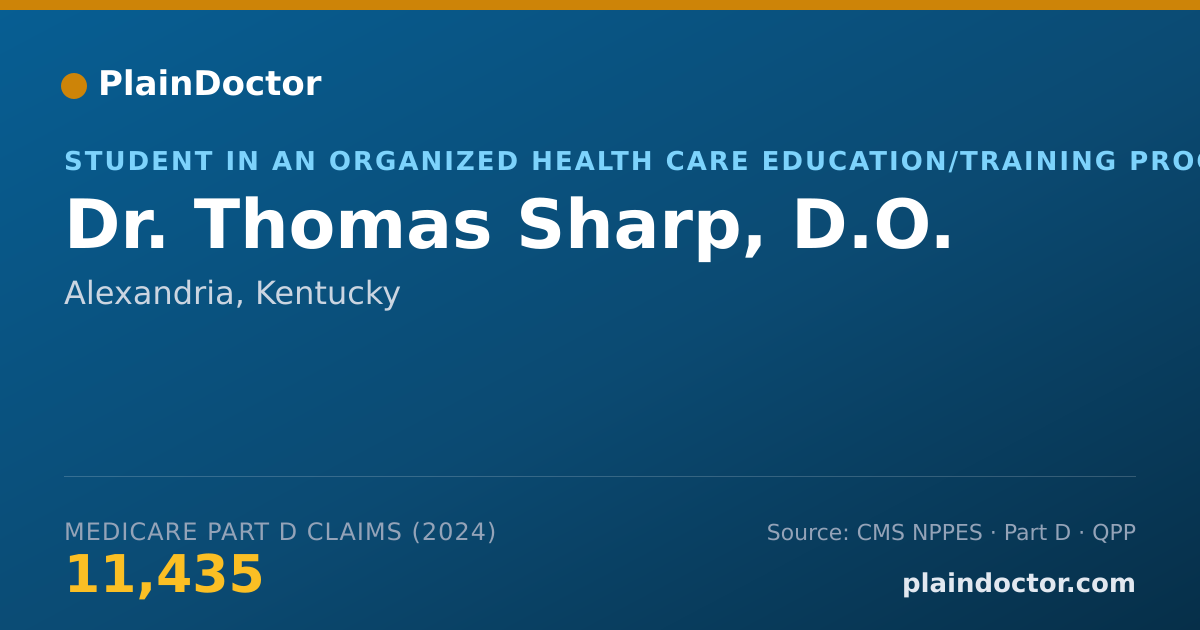 Shareable card for Thomas Sharp, D.O. - Student in an Organized Health Care Education/Training Program, Alexandria, KY