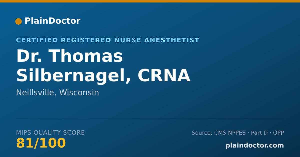 Shareable card for Thomas Silbernagel, CRNA - Certified Registered Nurse Anesthetist, Neillsville, WI