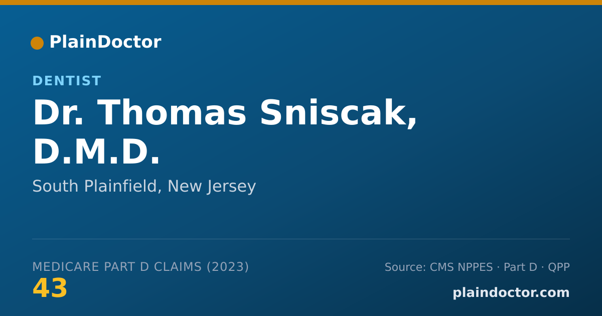 Shareable card for Thomas Sniscak, D.M.D. - Dentist, South Plainfield, NJ