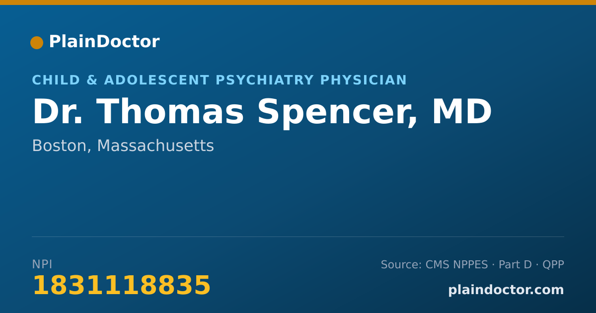Shareable card for Thomas Spencer, MD - Psychiatry Physician, Boston, MA