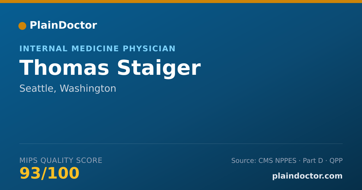 Shareable card for Thomas Staiger - Internal Medicine Physician, Seattle, WA