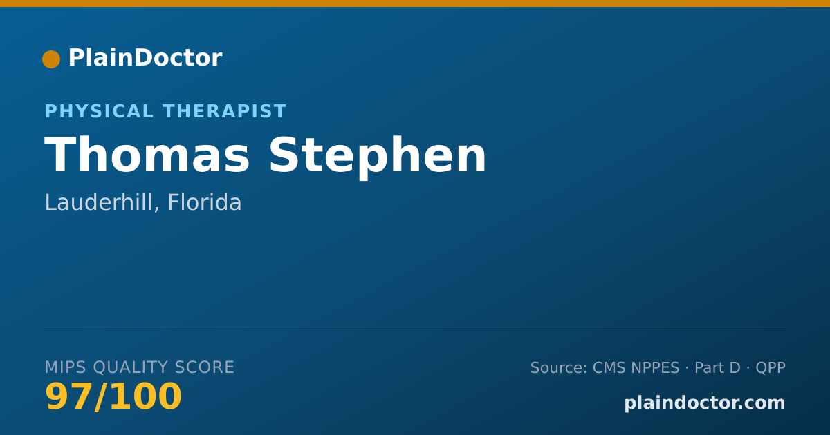 Shareable card for Thomas Stephen - Physical Therapist, Lauderhill, FL