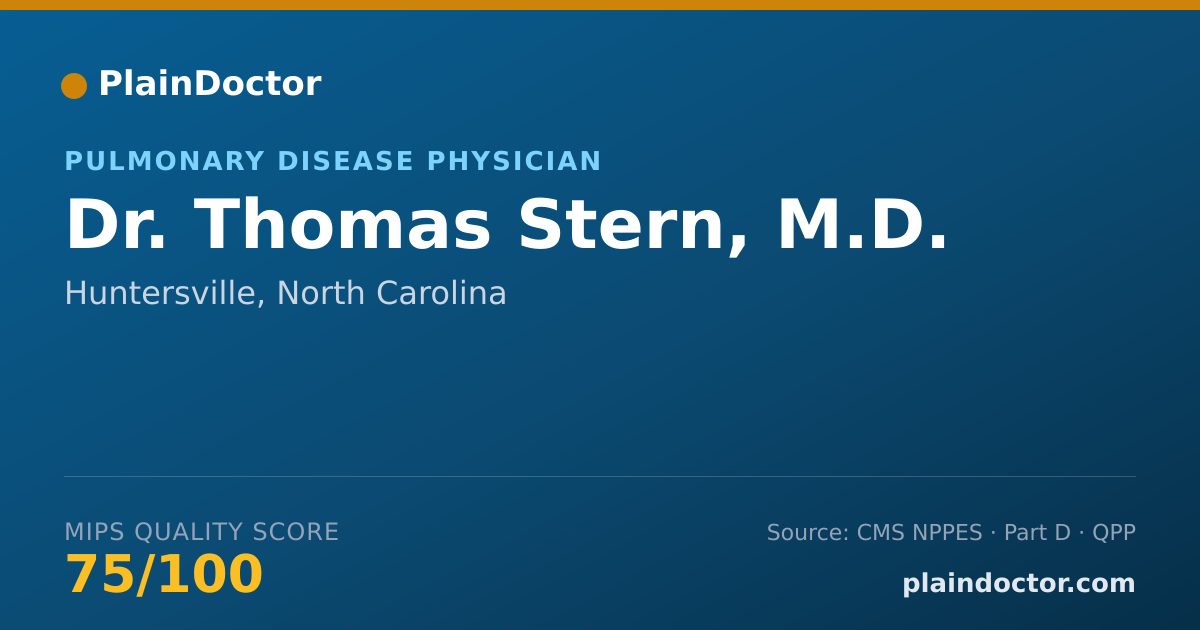 Shareable card for Thomas Stern, M.D. - Critical Care Medicine (Internal Medicine) Physician, Huntersville, NC