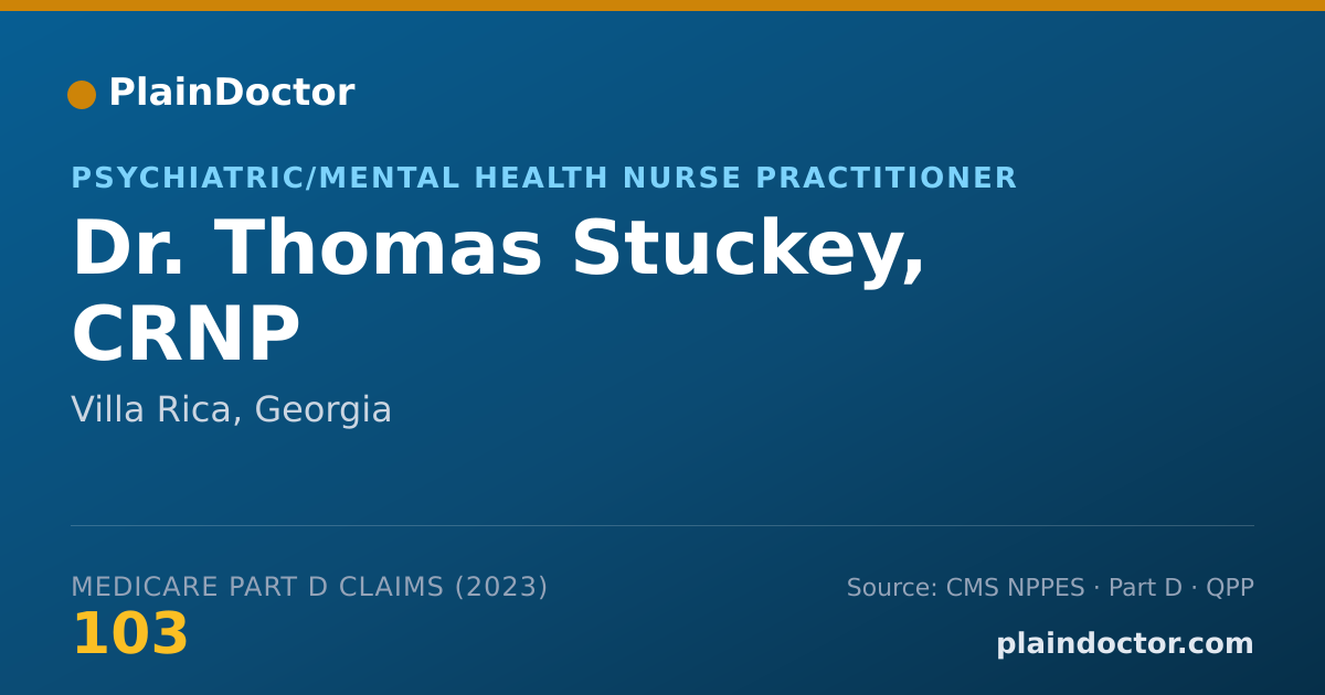Shareable card for Thomas Stuckey, CRNP - Psychiatric/Mental Health Nurse Practitioner, Villa Rica, GA