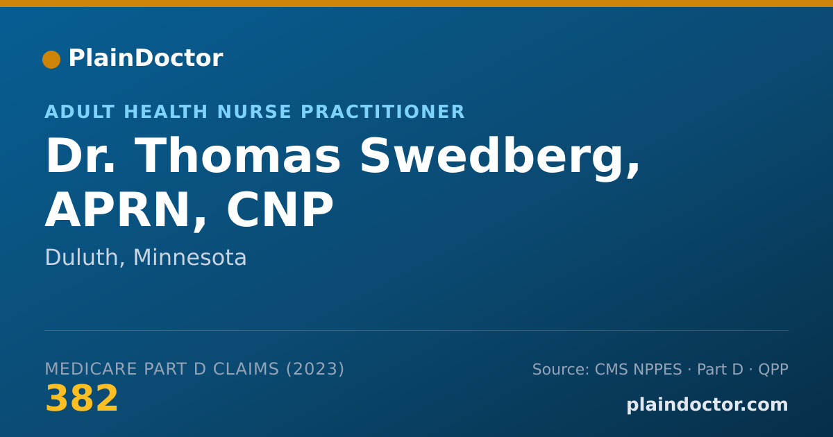 Shareable card for Thomas Swedberg, APRN, CNP - Adult Health Nurse Practitioner, Duluth, MN